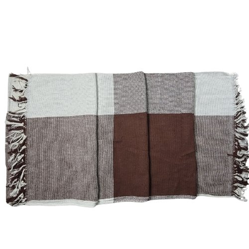 Manta G quadro Cru/marrom - Imagem 2