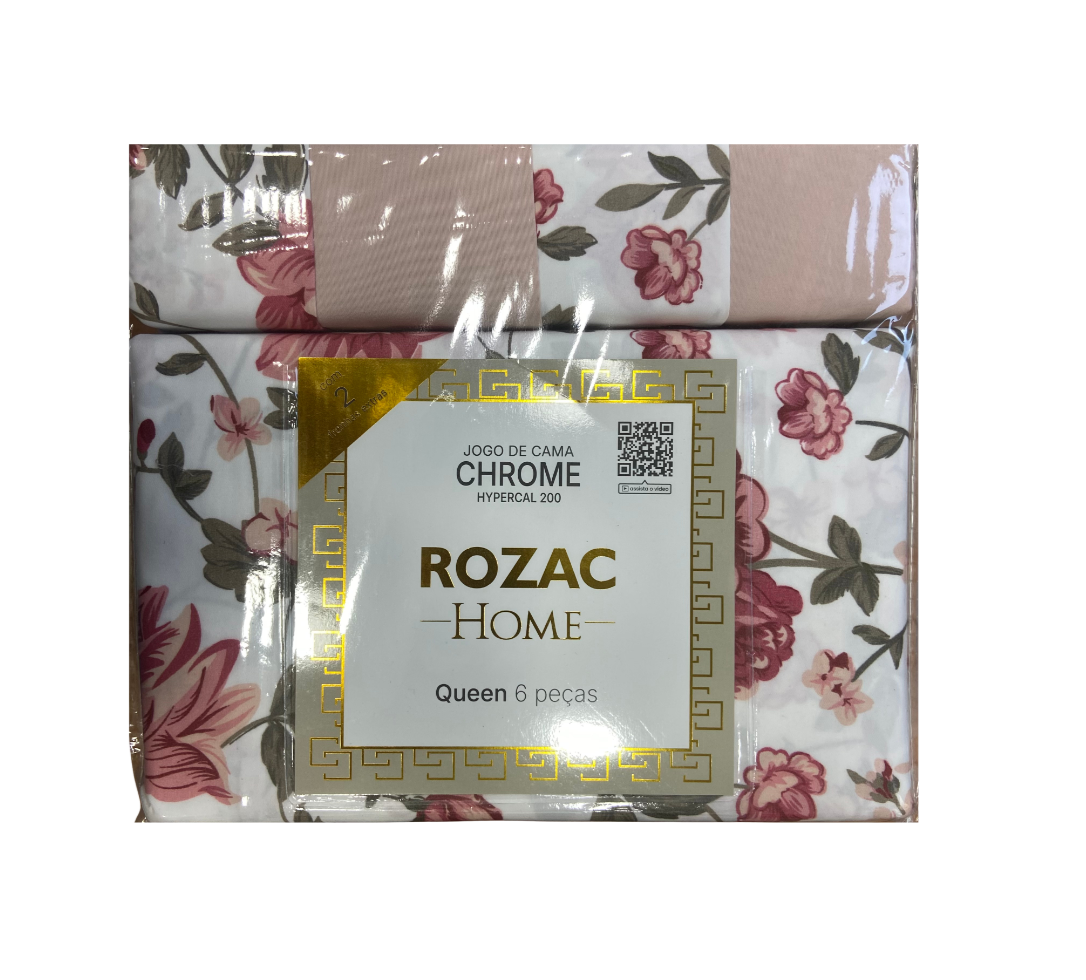 Jogo de lençol Chrome Queen 6 peças